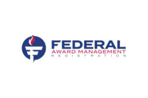 A federal award management registration logo.